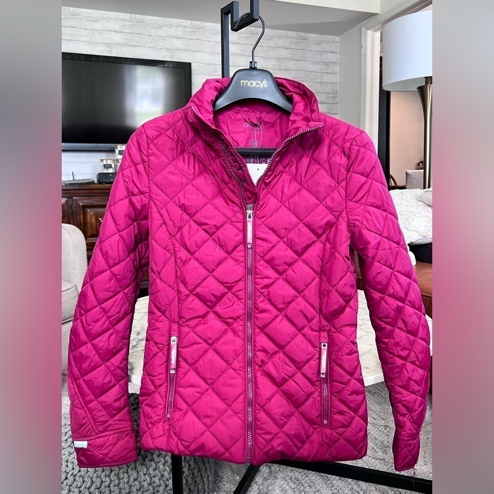 OODJI Activity Pink Quilted Jacket NWT Womens size XS Zipper pockets